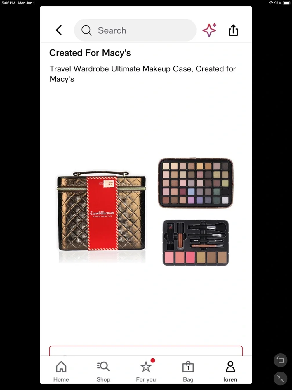 NIB Macy’s Travel Wardrobe Ultimate Makeup Case